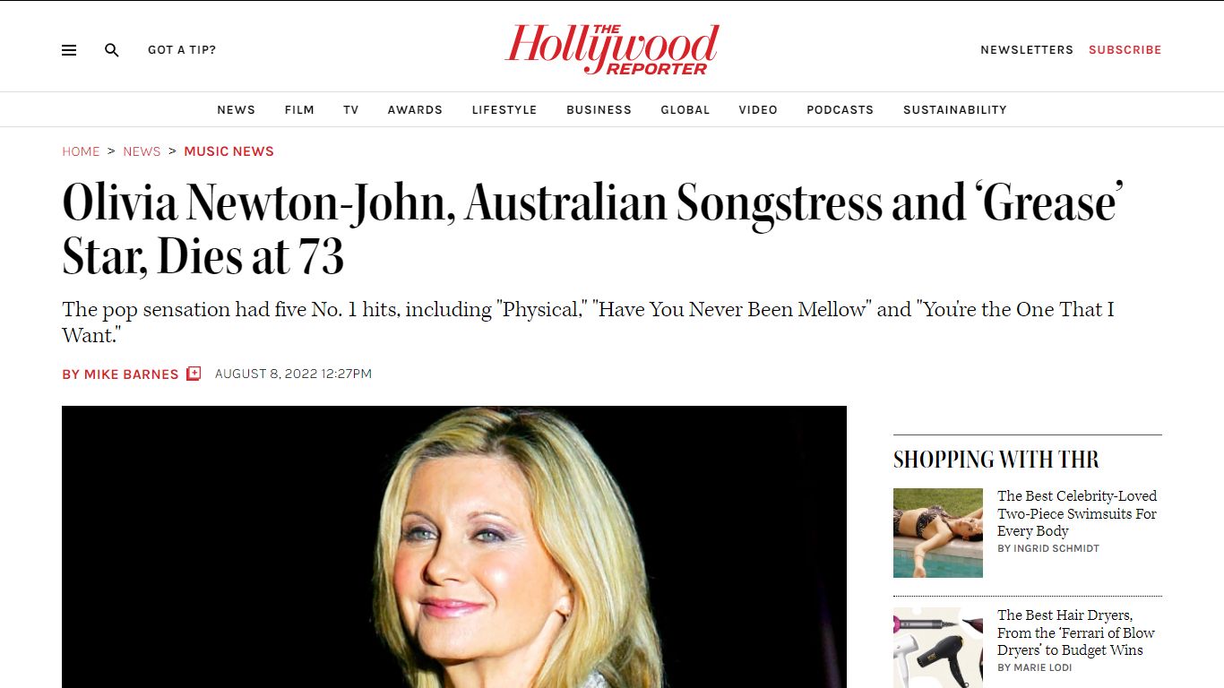 Olivia Newton-John Dead: ‘Grease’ Star, Australian Singer Was 73 – The ...